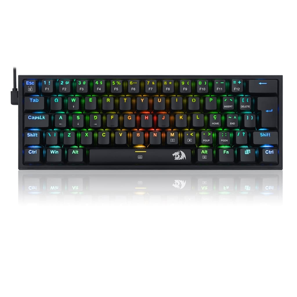 Teclado Mecanico Fizz Redragon RGB Swit/Marrom K617RGB-B