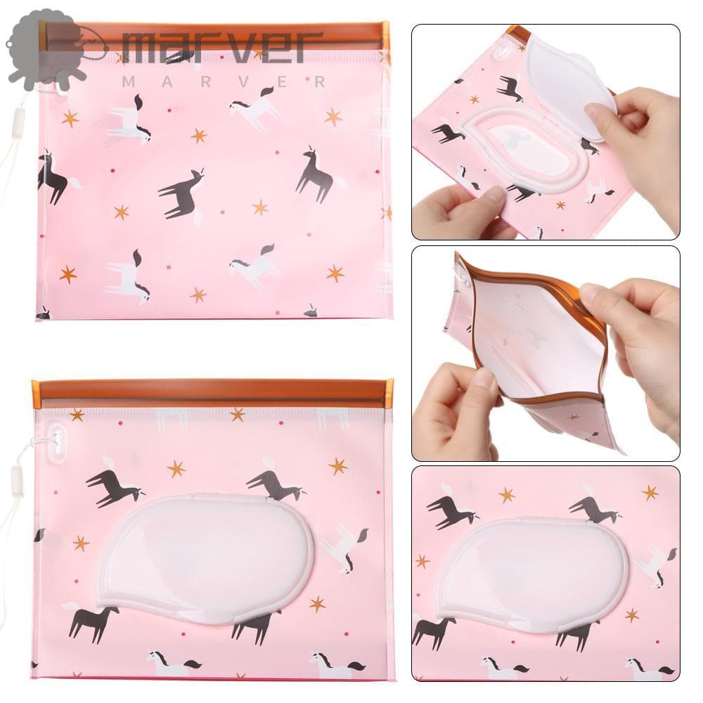 Saco De Lenços Umedecidos MARVER Fofo Para Bebê Portátil Exterior Caixa De Papel Com Tampa Flip