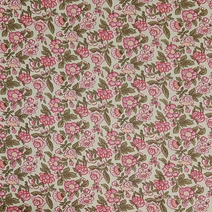 Tecido Patchwork Floral Brigitte Bardot Bege 18064501