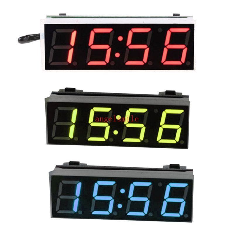 Relógio Digital Precisão 3 Tubo Eletrônico Luminoso Carro Temperatura Mostrador Mo