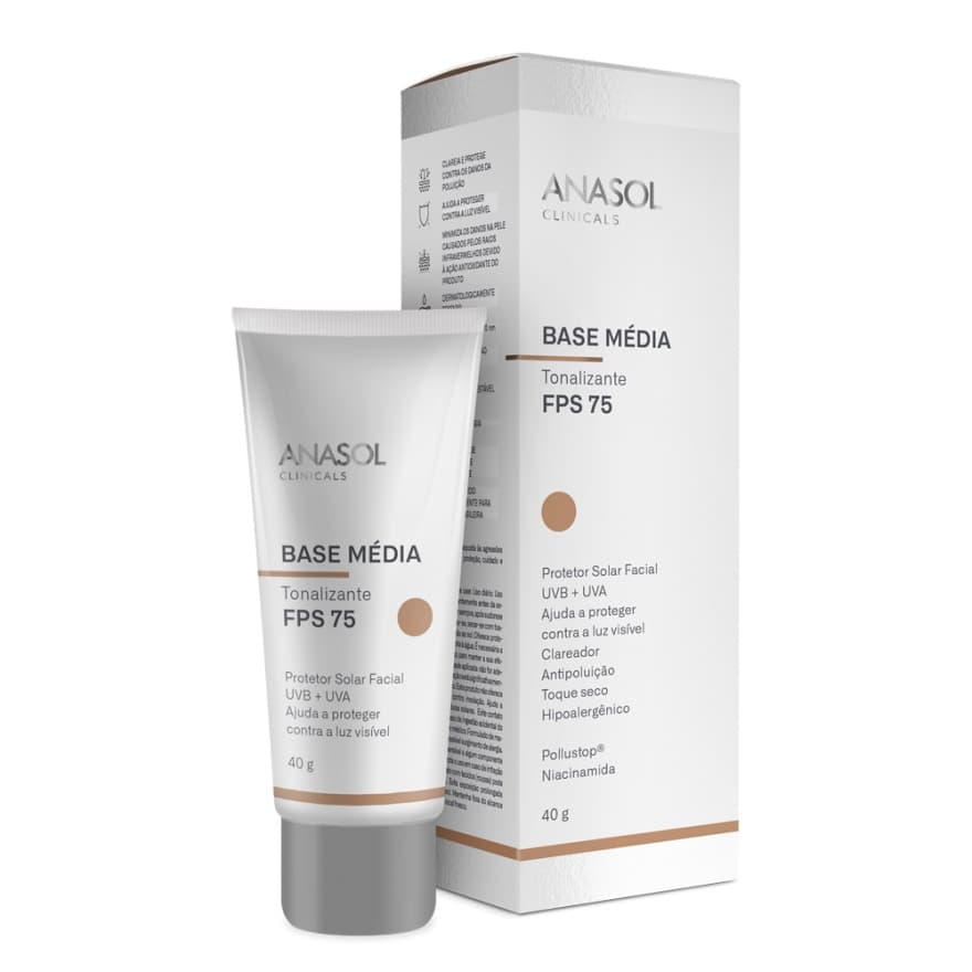 Protetor Facial Clareador Base Clara ou Media Fps 75 Anasol Clinicals