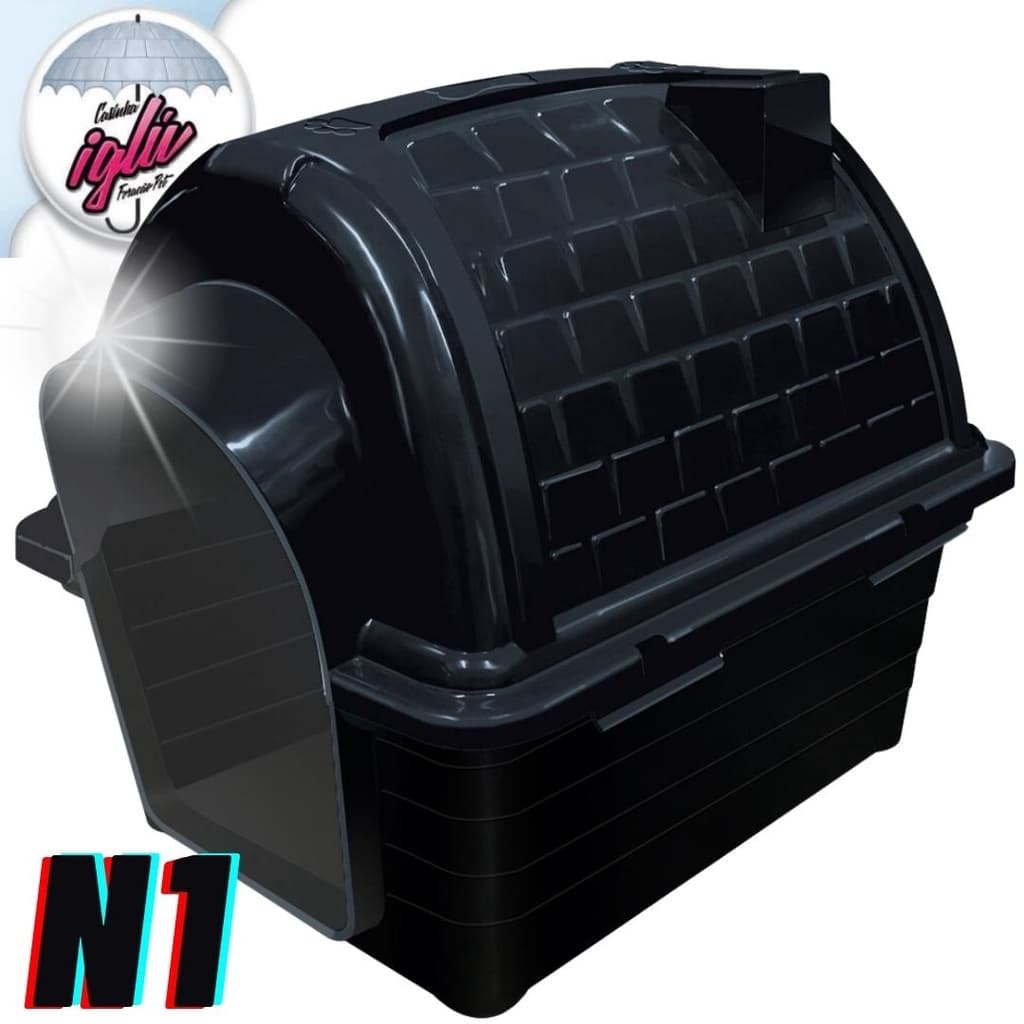Casinha Casa para Cachorro Cães Furacão Pet Modelo Iglu N1 Black
