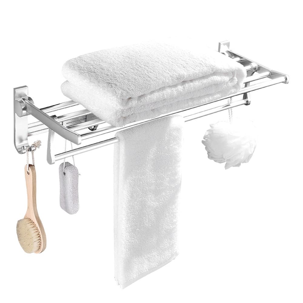 Suporte Porta Toalha Banho Ajustavel Toalheiro Parede Banheiro C/ 5 Ganchos