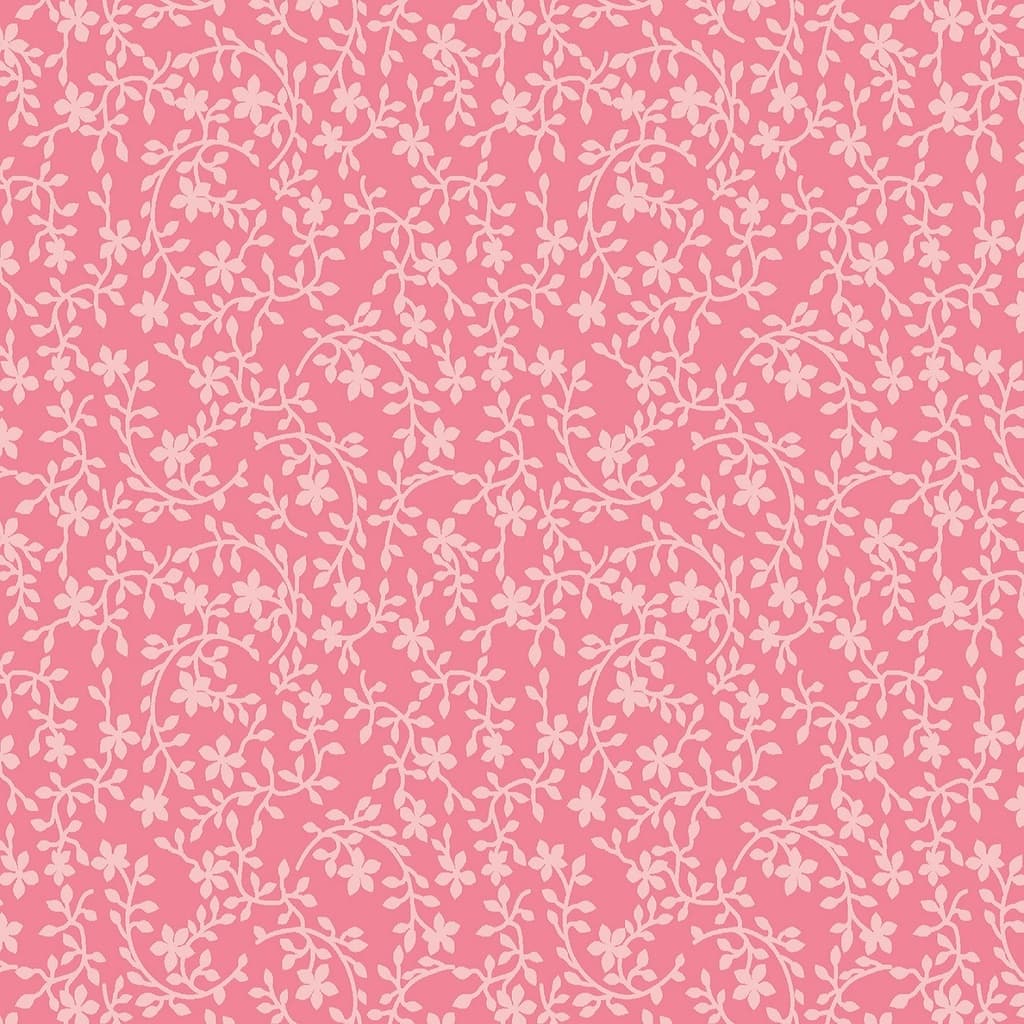 Tecido Patchwork Libélulas Raminhos Rosa Chiclete RT430