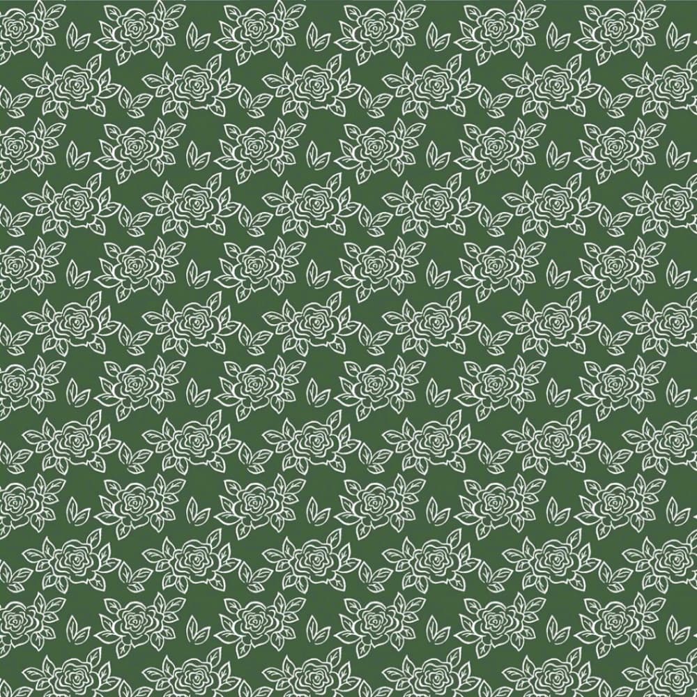Tecido Patchwork Rosinhas Verde Floresta T900428