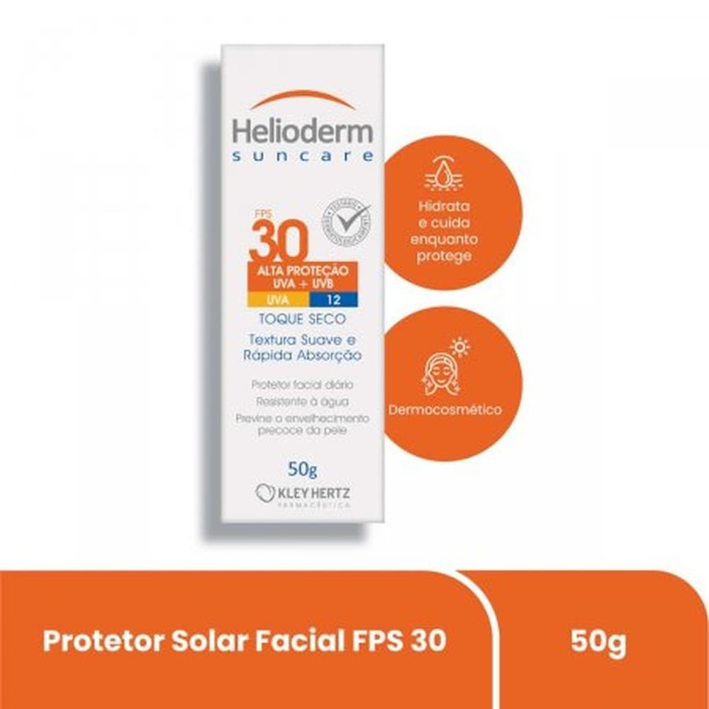 Protetor Solar Facial Helioderm Suncare FPS30 com 50g