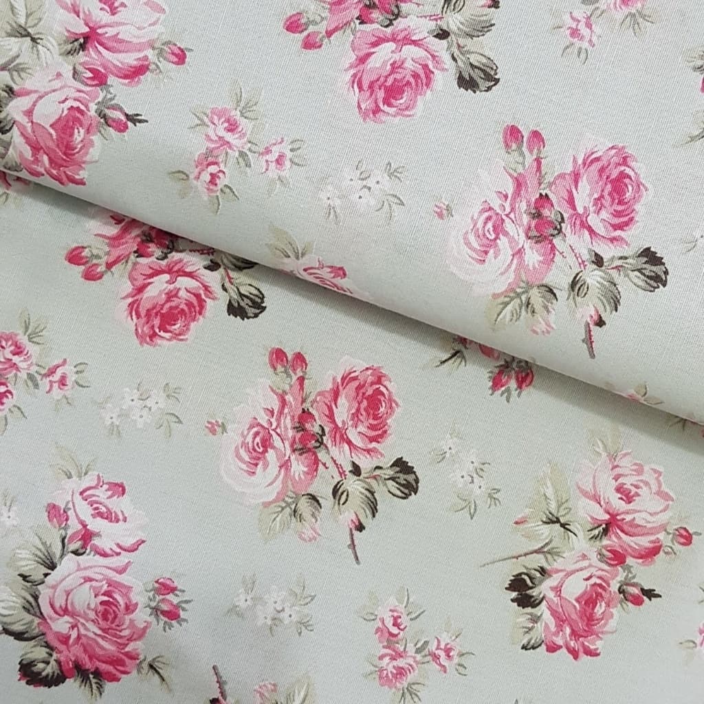 Tecido Patchwork Florescer Jasmine Cinza Rosa (1,50 x 0,75) 18068608