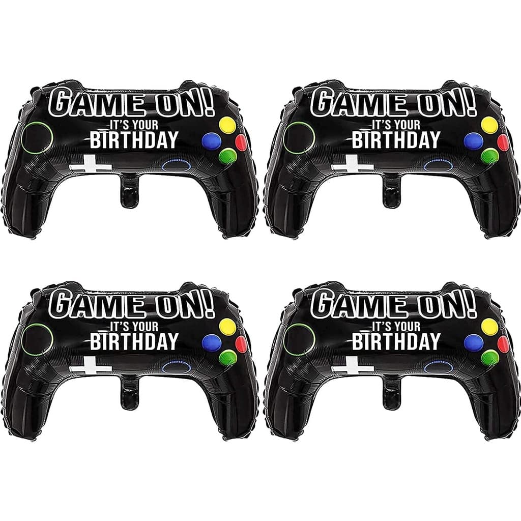4 Pacotes De Balões De Video Game Party , 23,6 x 15,7 Polegadas Jogo Em Controller Balão De Folha De Alumínio Para Festa De Aniversário E Decoração De