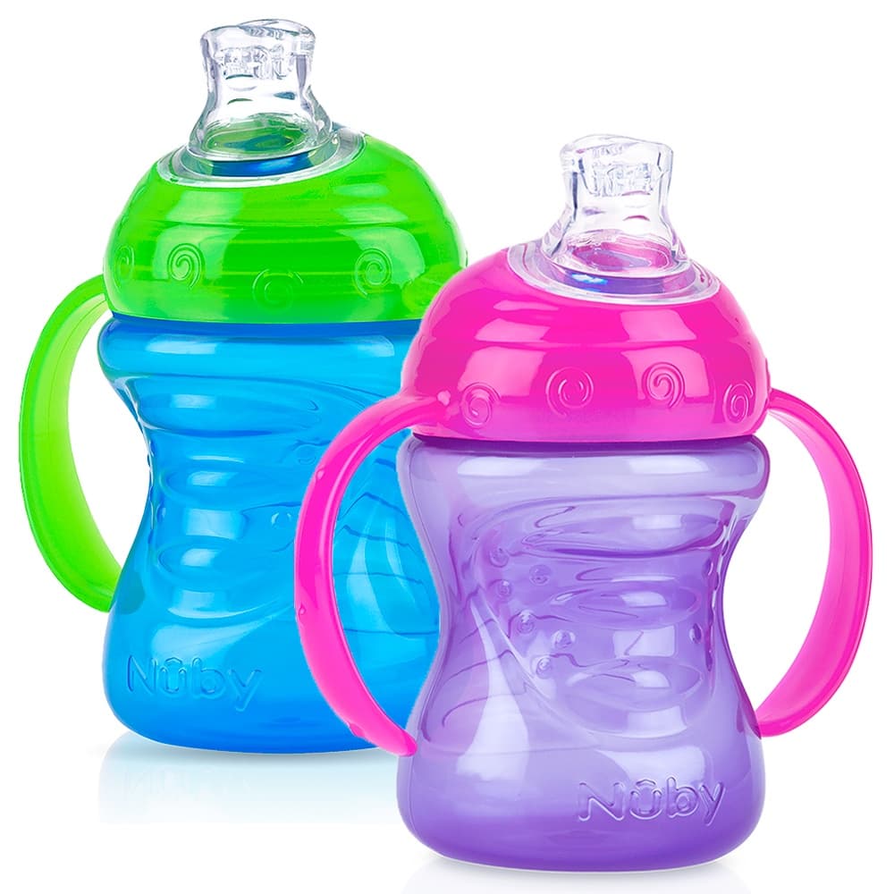 Copo Transição Garrafinha Bebê infantil Mamadeira Água Suco Bebê Bico Silicone Antivazamento Nuby