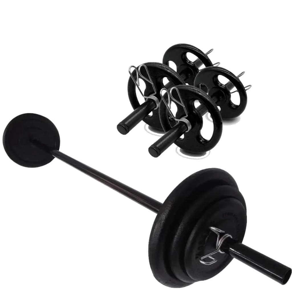 Kit Body Pump com Barra + Anilhas Emborrachadas 10 kg – One Life Sports® – Treino Funcional