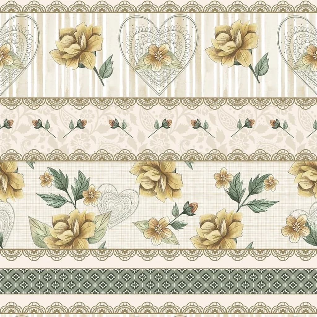 Tecido Patchwork (1,50 x 0,60) Digital Barrado Floral Delicado BF005