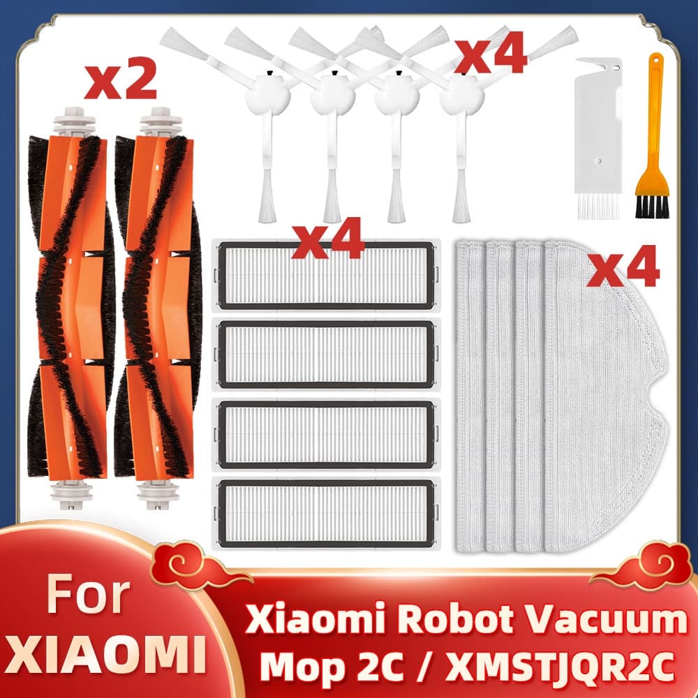 Para Xiaomi Mi Robot Vacuum Mop 2C XMSTJQR2C Robô Aspirador De Pó Acessórios Da Escova Principal Lateral Filtro Esfregão