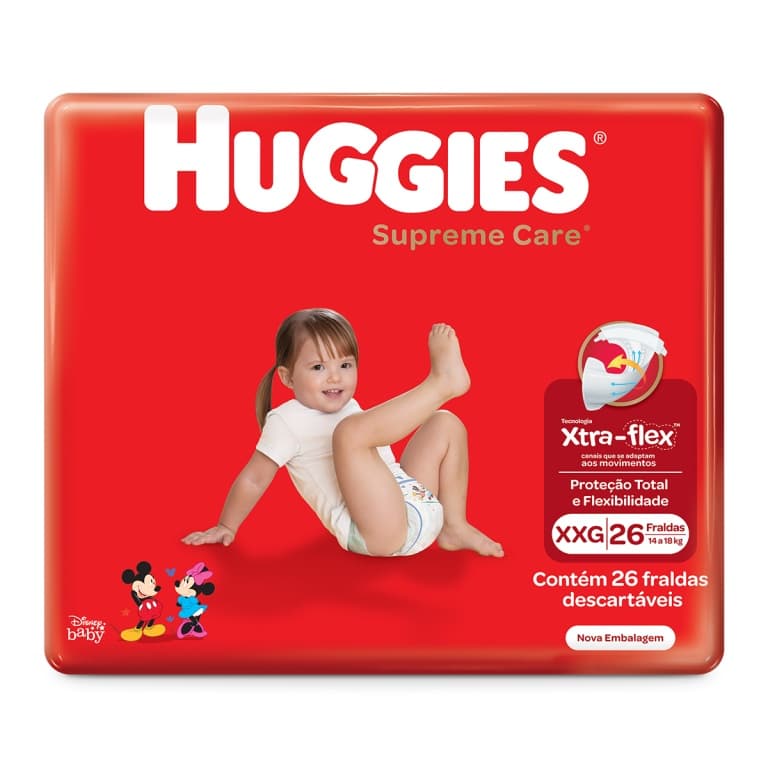 Fralda Huggies Supreme Care Mega XXG 26un