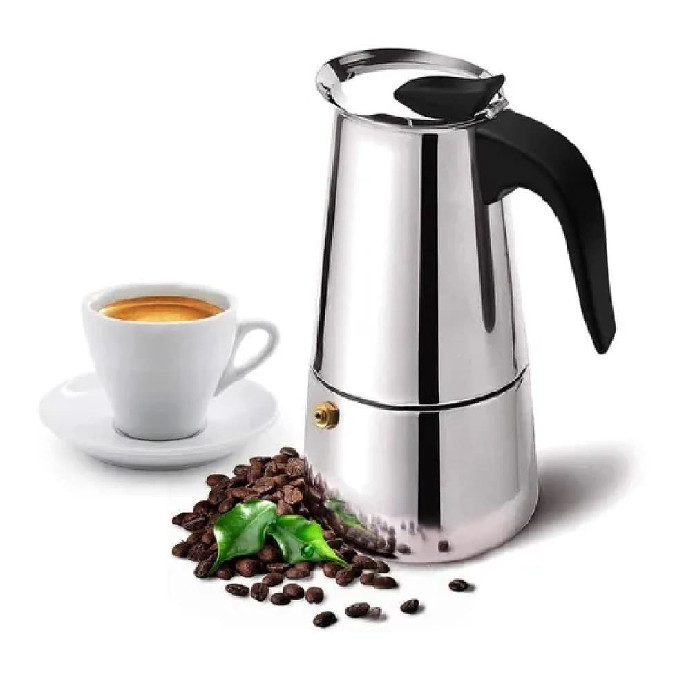 Cafeteira Italiana Expresso 4,6 e 9 Xícaras Inox Com Filtro