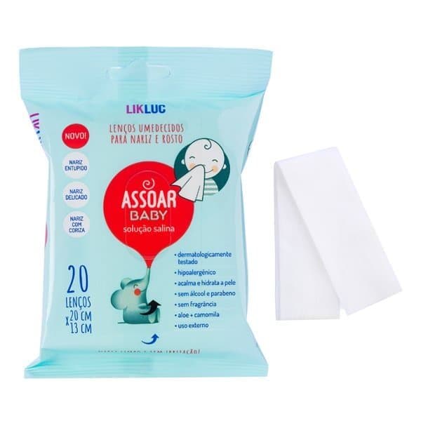 Lencos Umedecidos Assoar Baby Nariz Rosto C/ 20 Unid Likluc