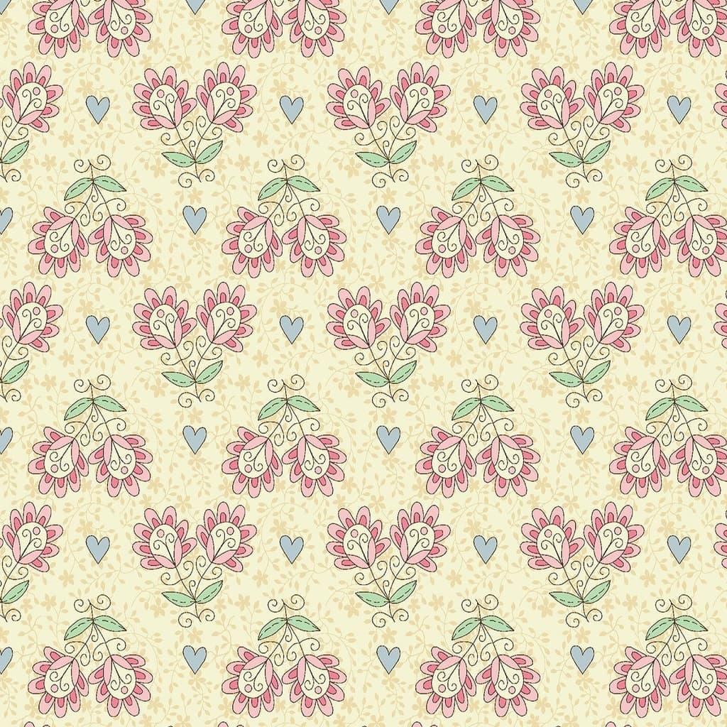 Tecido Patchwork Libélulas Floral Amarelo RT428