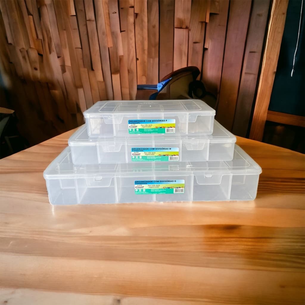 Kit PMG Caixa Box com 20 Divisorias Porta Parafusos Pregos Ferramentas Chaves Organizadora 3 tamanho