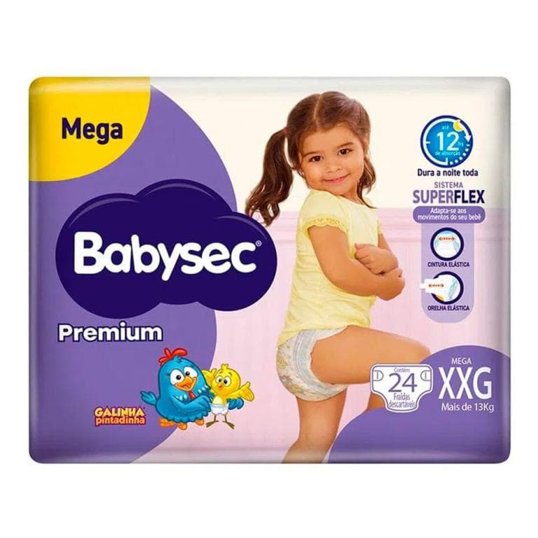 Fralda Babysec Premium Mega Xxg 24 Fraldas