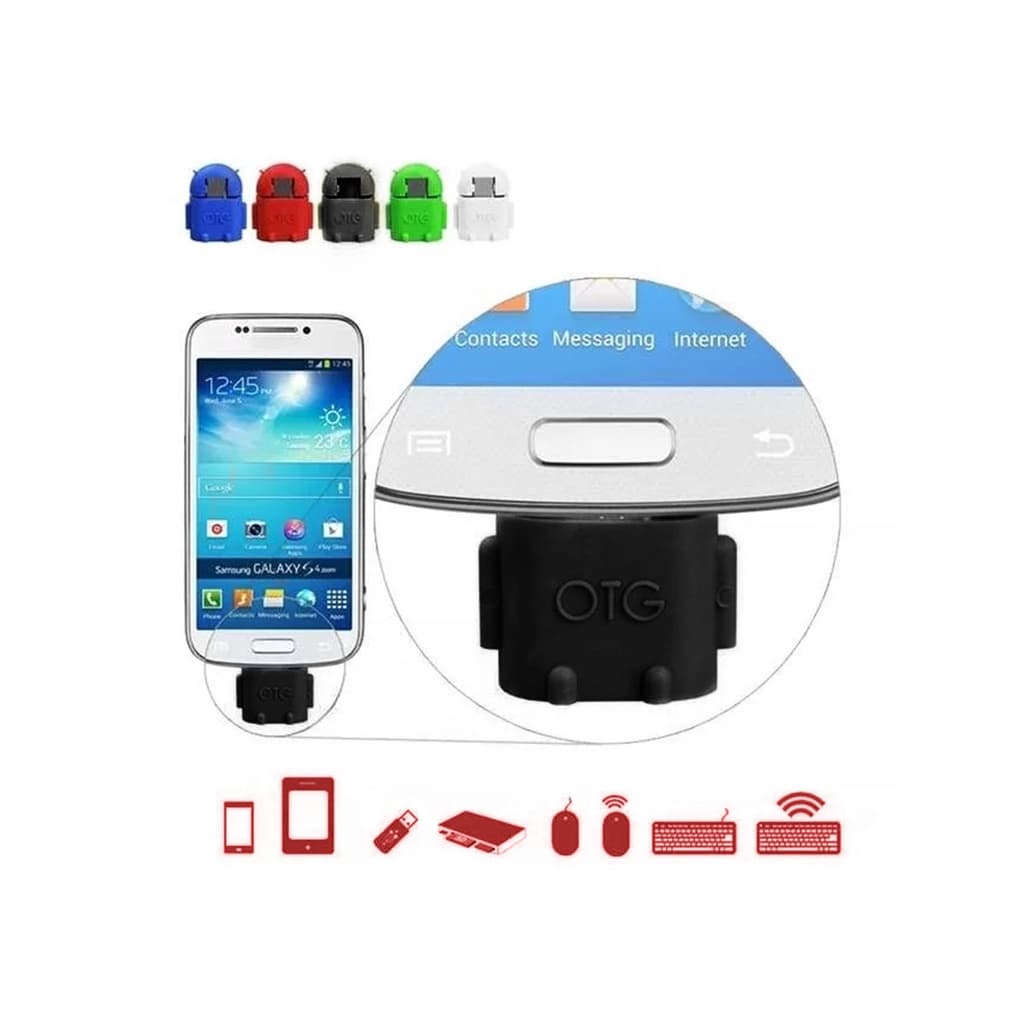 Kit 5 Adaptador Otg V8 Para Usb Para Celular Tablet Android