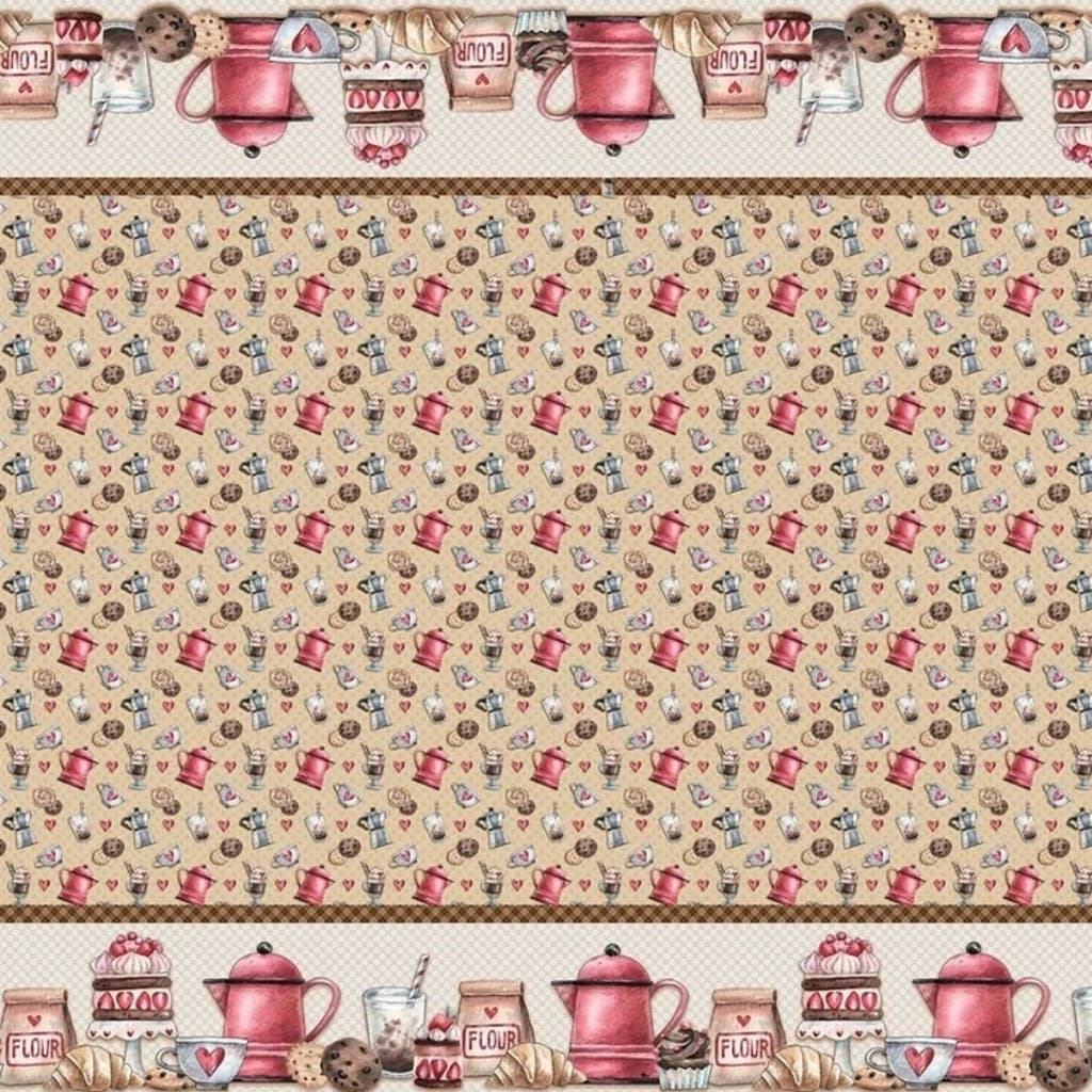 Tecido Patchwork Digital (1,50x0,60) Faixa Café Com Amigas Ch014