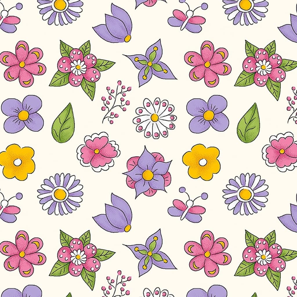Tecido Patchwork Fofurices Mini Flower Creme 12705