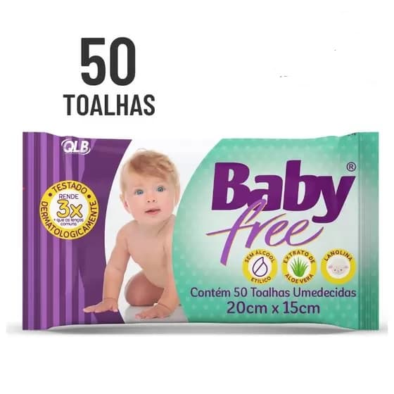Toalha Umedecida QualyBless Lenço Umedecido 50un - Baby Free