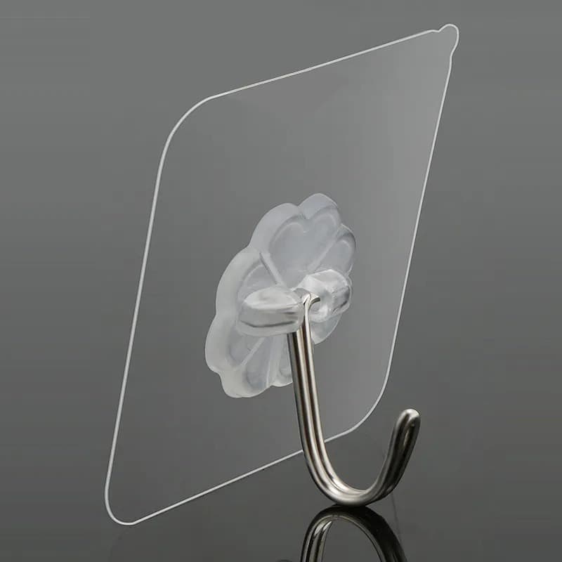 Vittak Kit Gancho Adesivo de Parede Transparente Dupla Face Sem Furos Autocolante Multiuso Para Banheiro Cozinha