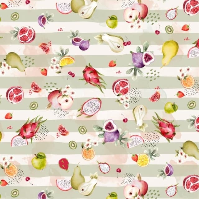 Tecido Patchwork Digital Listras Verdes Picnic CM3926