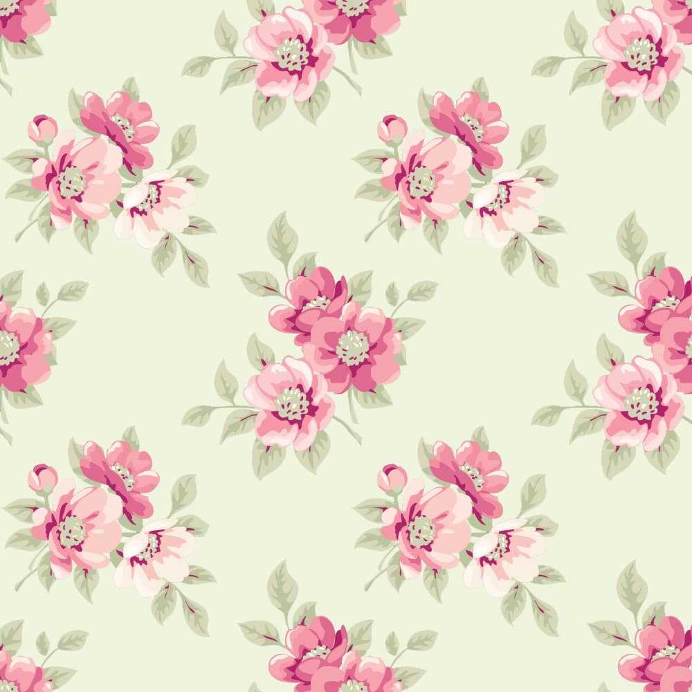 Tecido Patchwork Floral Creme Floral Jardim Das Flores 7301