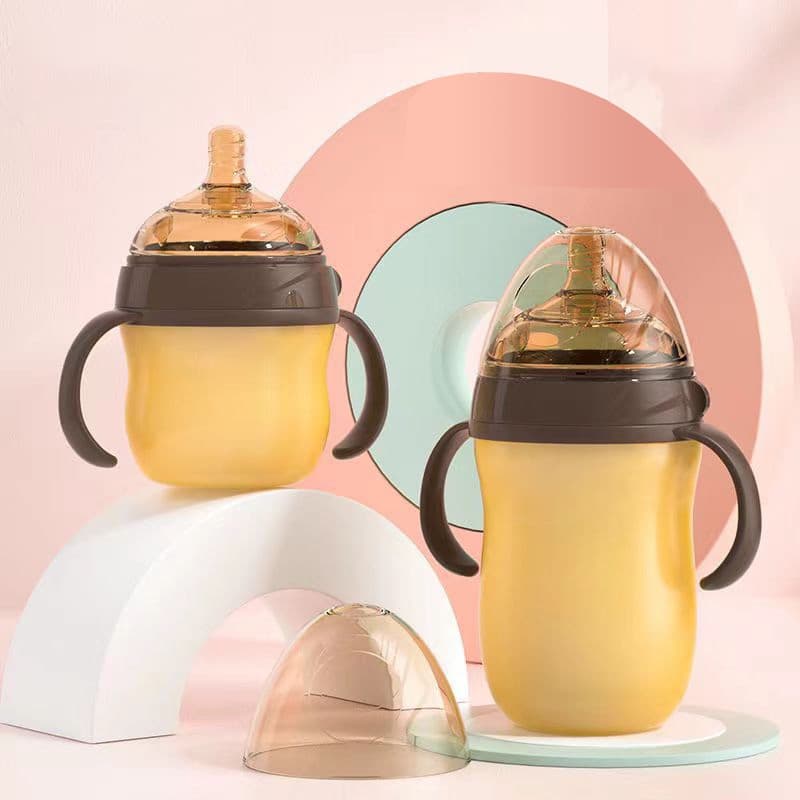 250ML Mamadeira Que Imita O Peito marron/Tetadeira mamadeira de silicone para bebe avent / Mamadeiras pra recem nascido anti colica/Imitação Materon o bico do peito/ Baby mamadeira mam silicone marrom
