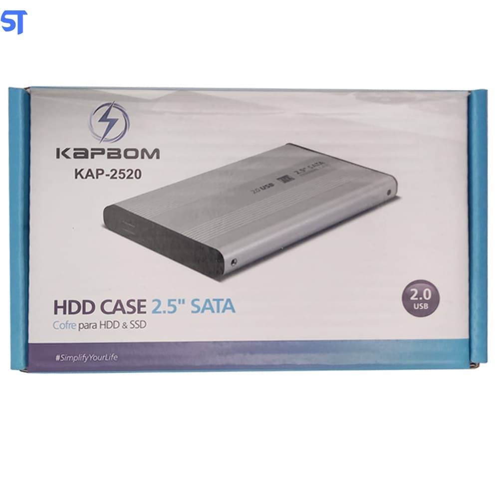Case Para HD e SSD 2.5 Externo USB 2.0 2.5" HDD Kapbom- KAP-2520