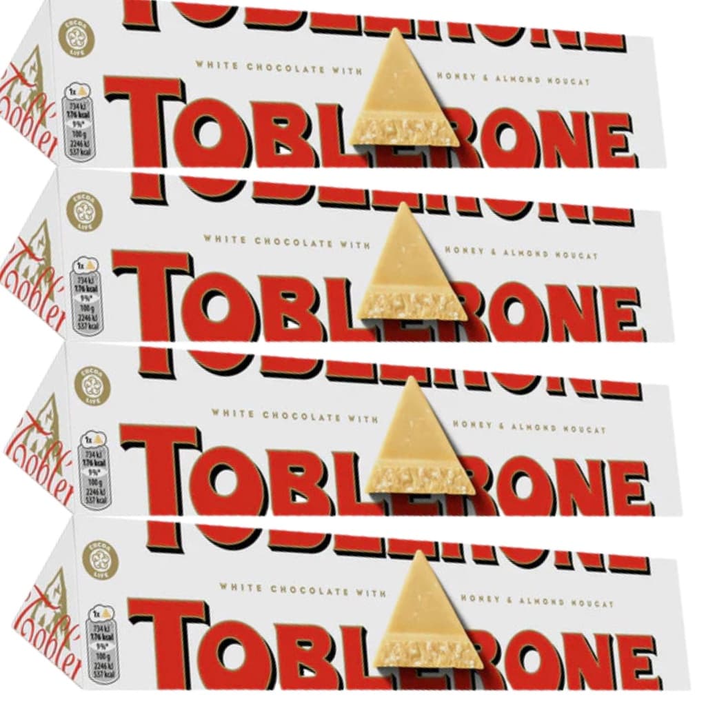 Kit 4 Chocolate Importado Suiça Toblerone White 100g X 4 