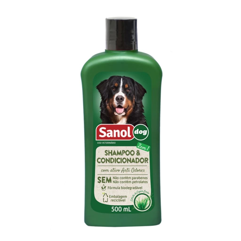 Shampoo E Condicionador De Pêlos Para Cães 500ml - Sanol Dog