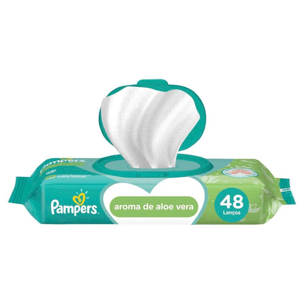 Lenços Umedecidos Pampers Aroma de Aloe Vera 48 Unidades
