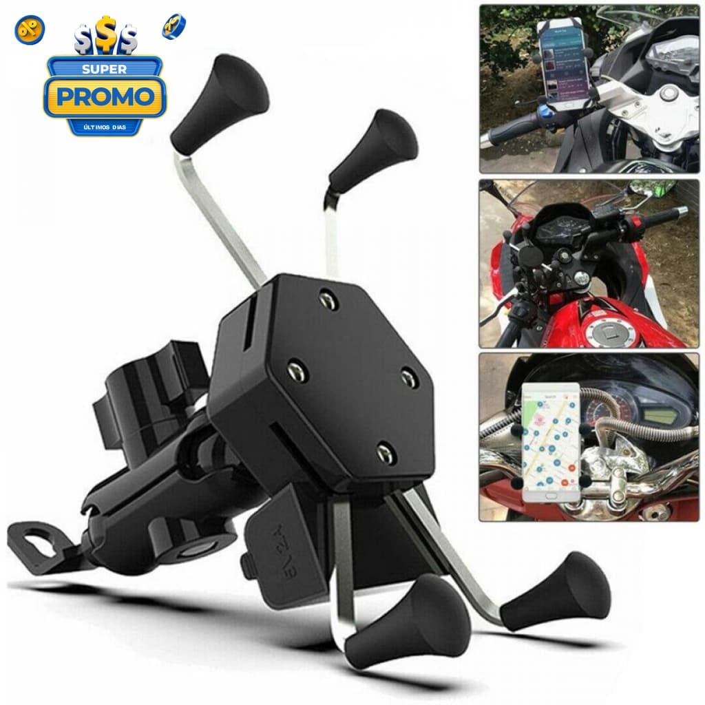 Suporte Garra Para Celular Moto Universal Com Carregador Usb Entrega Rápida