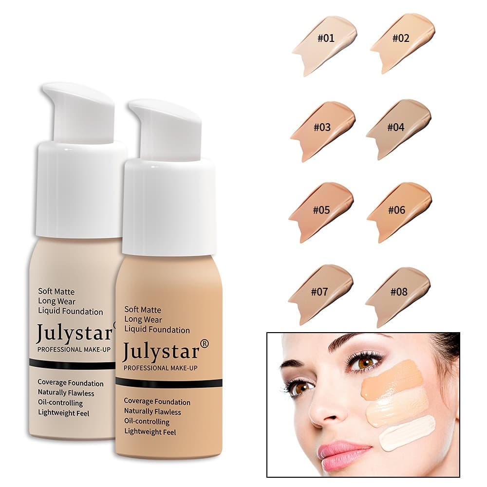 Maquiagem Facial Matte Face Base À Prova D'água Líquida De Longa Duração D'água Controle De Óleo Foundation Conceal