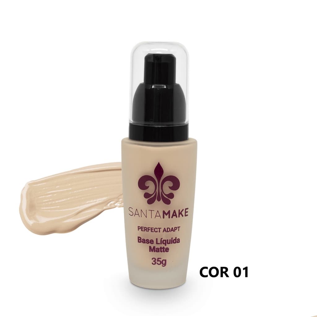 Base Liquida Alta Cobertura Vegana Matte Oil Free Rosto Maquiagem Facial A Prova Dagua Santa Make 35ml