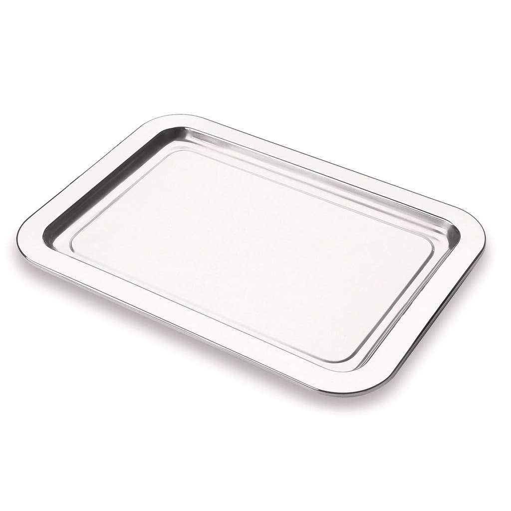 Bandeja Inox Multiuso Servir Café Organizador 25x34 Cm Casa Organização Multiuso Bar Decorativo Banheiro Cozinha Casa
