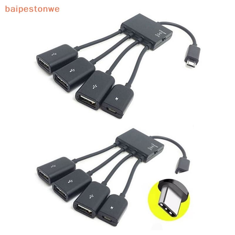 [baipestonwe] 4 Portas Micro USB 2.0 Hub 4-IN-1 OTG Cabo Adaptador De Energia Para Telefone Android Tablet PC Multiportas