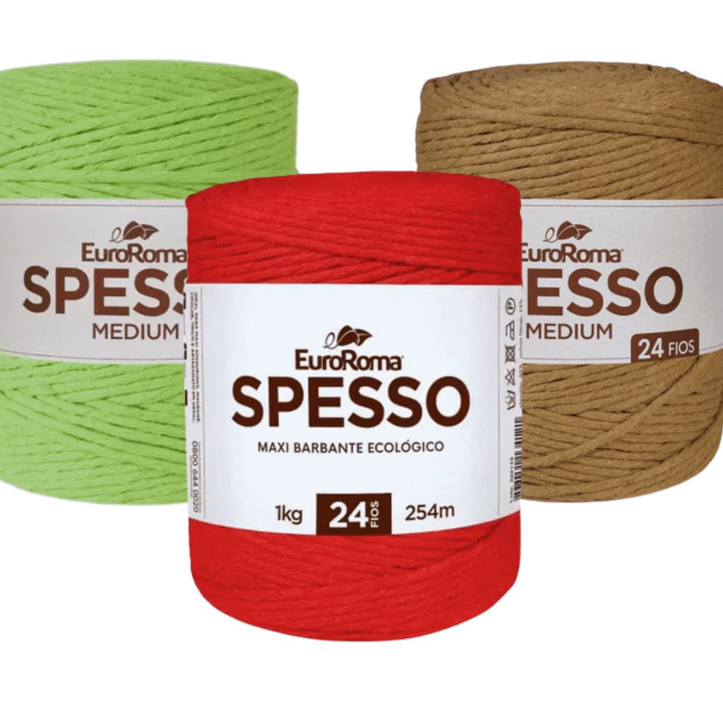 Fio Macrame Barbante Spesso 24 fios Euroroma  254m 1kg para Croche