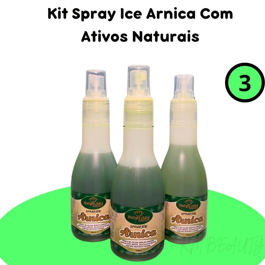 Kit 3 Spray Contra Dores no Corpo Ice Arnica  A Pronta Entrega 150ml