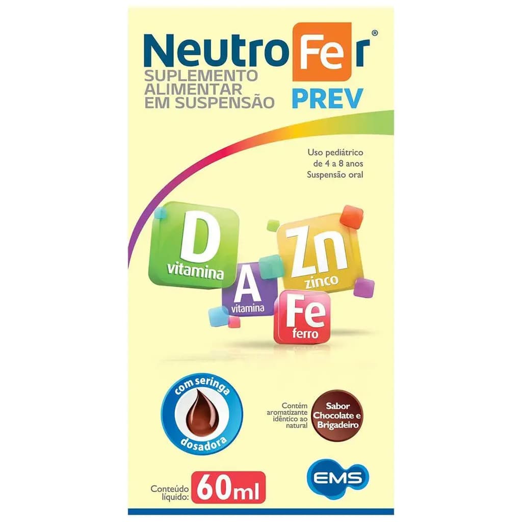 Neutrofer Prev 60ml – Suplemento Infantil com Ferro + Zinco + Vitaminas A e D | Saúde e Crescimento
