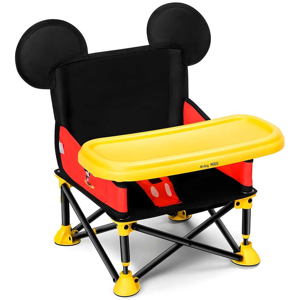 Cadeira De Alimentação Dobrável Altura Ajustável Infantil Mickey Mouse - Multikids