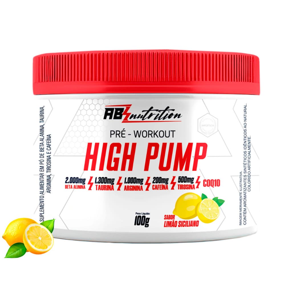 Pré Treino High Pump Beta Alanina + Arginina + Tirosina +  Q10 100g