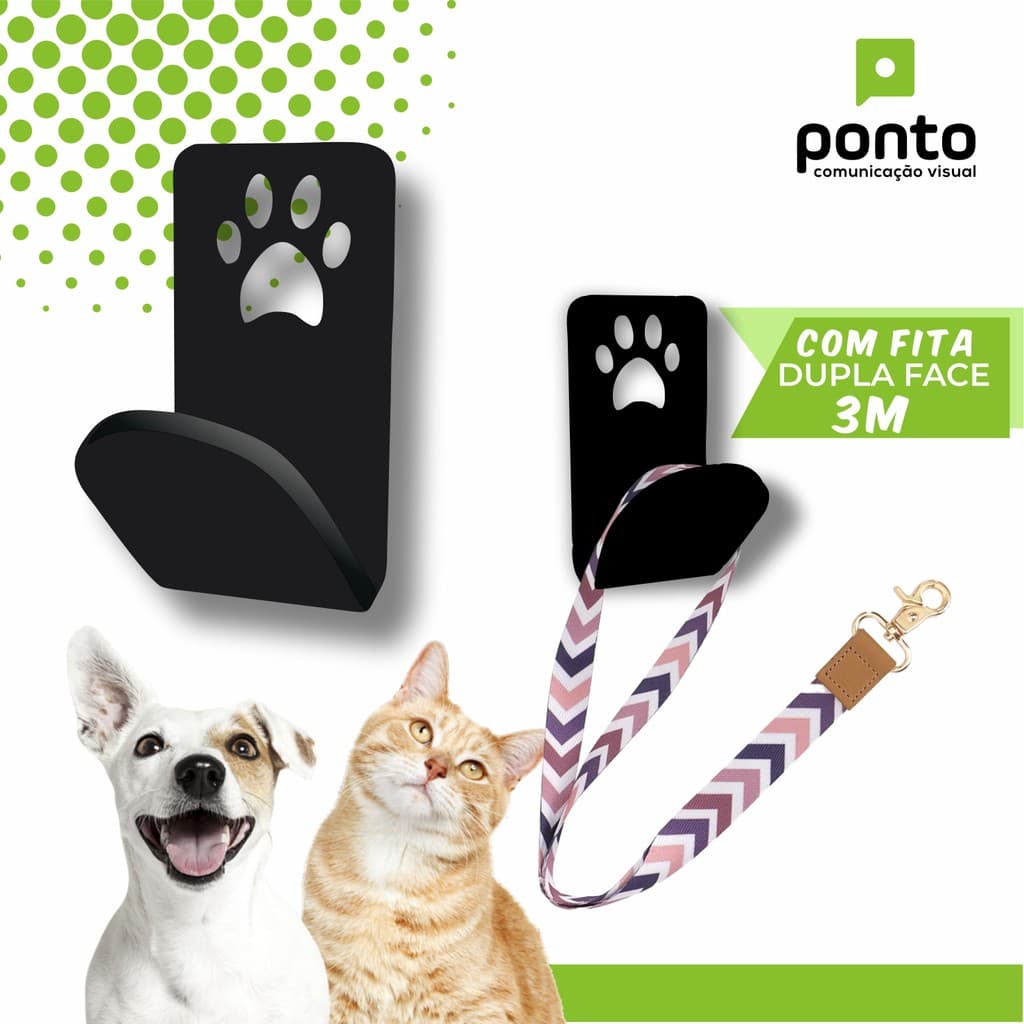Suporte para Coleira e Guia - Ganchos para Cachorro, Gato e Acessórios Pet