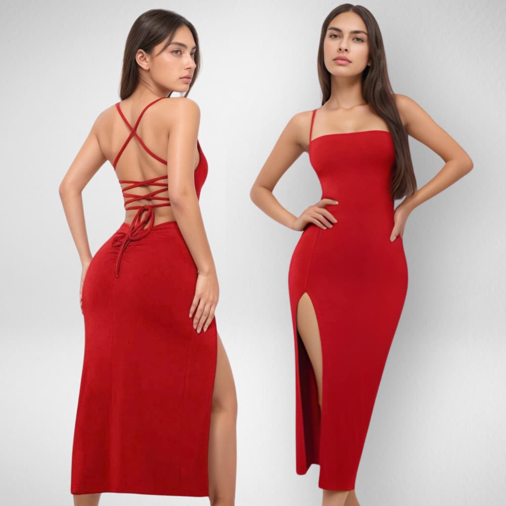 Vestido Longo Feminino Verão Vestido Alcinha com Fenda Festa Noite Tamanho 36 ao 58