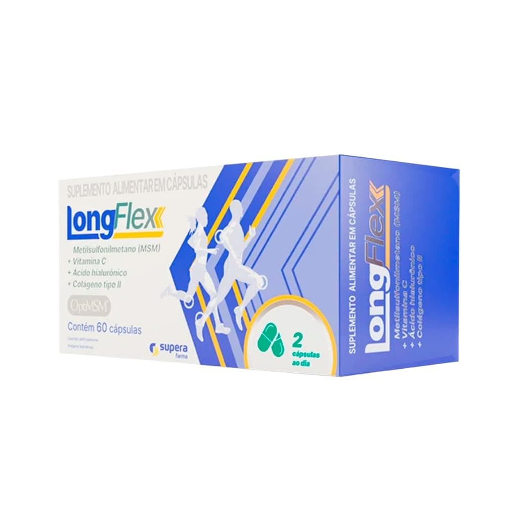 LongFlex 60 Cápsulas Supera Farma Suplemento Articular Mobilidade e Flexibilidade