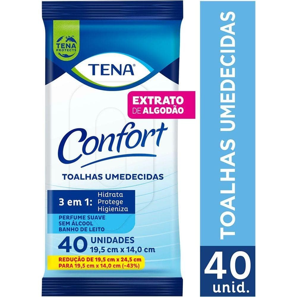 Toalhas Umedecidas Tena Confort Mini 40un