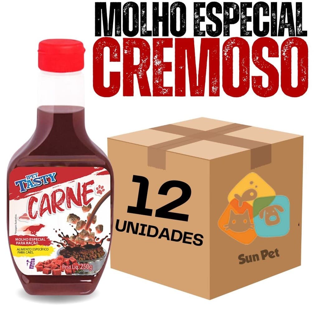 12 Molho Para Ração Cachorro Especial Caixa Fechada 250g Ipet Tasty - Envio Imediato
