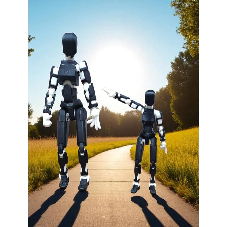 Kit 2 Boneco 3D Brinquedo Articulado Dummy 13 Action Figure  20 e 14cm Preto Branco DESMONTADO